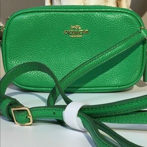 Coach Xbody Pouch in Green Leather